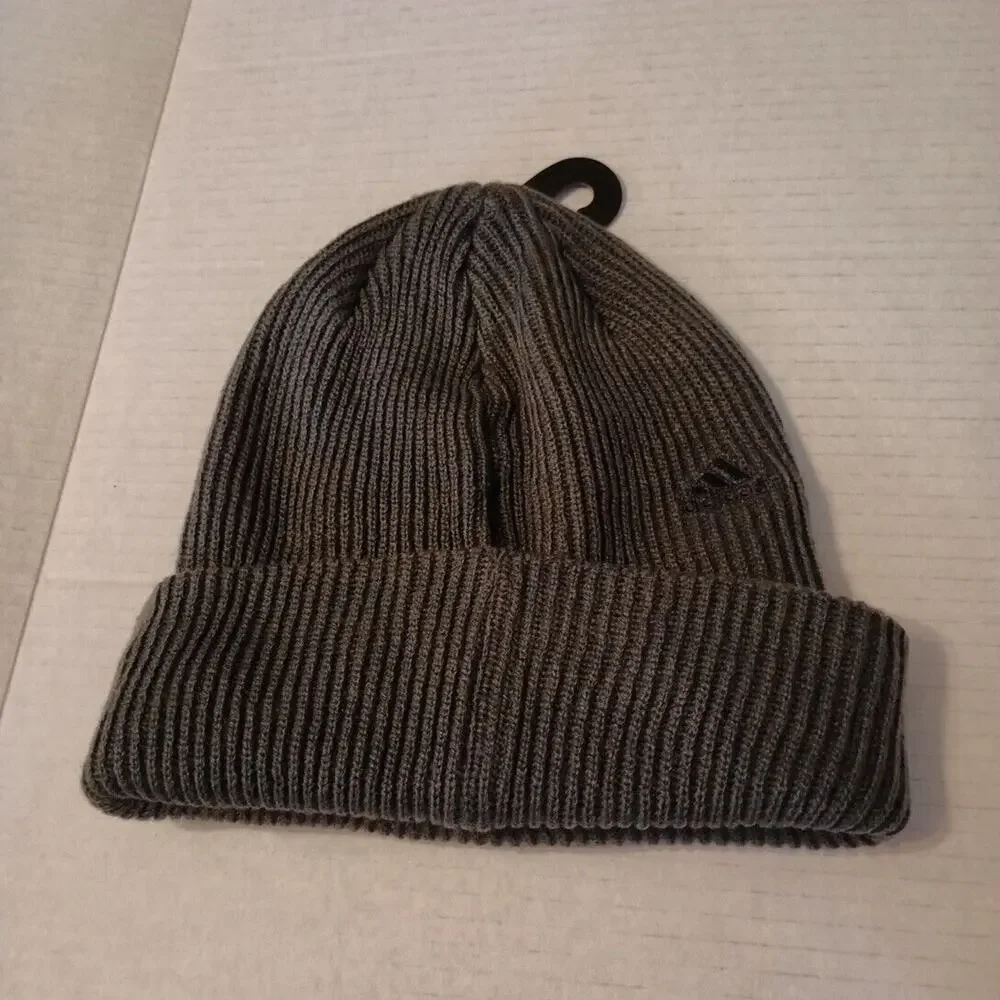 Adidas Beanie OSFA‎ Gray Ribbed-Knit with 3